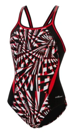 Dolfin Women's Print Color Block DBX Back One Piece -Swim Gear Store 5m00 b39d front