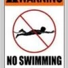 Warning No Swimming Sign