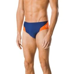 Speedo Spark Splice Brief -Swim Gear Store 7705915 spark splice brief navy orange 1 9