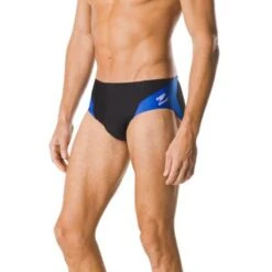 Speedo Spark Splice Brief -Swim Gear Store 7705915 0001 black blue front