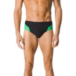 Speedo Spark Splice Brief -Swim Gear Store 7705915 0007 black green front