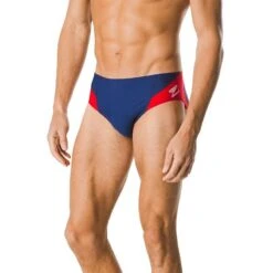 Speedo Spark Splice Brief -Swim Gear Store 7705915 0011 navy red front