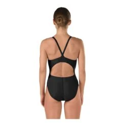 Speedo Solid Flyback Swimsuit -Swim Gear Store 819006 black back 1 1 1