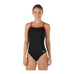 Speedo Solid Endurance Flyback 17 Speedo Solid Endurance Flyback -Swim Gear Store 819016 black red front