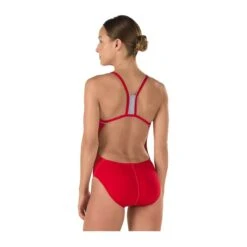 Speedo Solid Endurance + Thin Strap Swimsuit -Swim Gear Store 8191442 red back