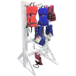 Life Jacket Rack - 32 Capacity -Swim Gear Store 9022 left side with vests