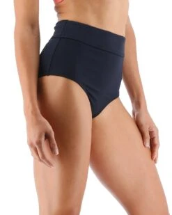 TYR Leila Solid High Waist Bottom -Swim Gear Store blehso7a leila solid high waist bottoms black 3