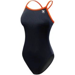 TYR Hexa Durafast Diamondfit -Swim Gear Store dhex7 black orange front