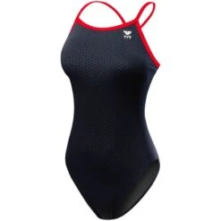TYR Hexa Durafast Diamondfit -Swim Gear Store dhex7 black red front