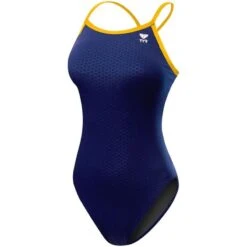 TYR Hexa Durafast Diamondfit -Swim Gear Store dhex7 navy gold front