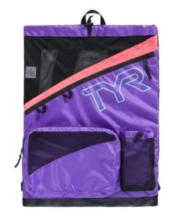 TYR Elite Mesh Backpack -Swim Gear Store lbmshelt pink purple