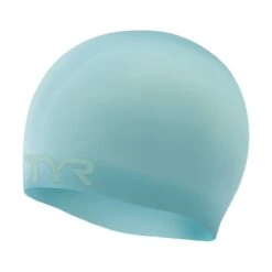 TYR Wrinkle-Free Silicone Swim Cap -Swim Gear Store lcs light blue