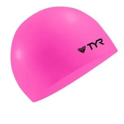 TYR Wrinkle-Free Silicone Swim Cap -Swim Gear Store lcs fluorescent pink 1