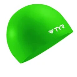 TYR Wrinkle-Free Silicone Swim Cap -Swim Gear Store lcs green 2