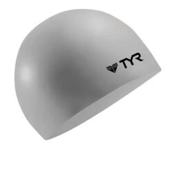 TYR Wrinkle-Free Silicone Swim Cap -Swim Gear Store lcs silver 2