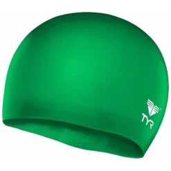 TYR Wrinkle-Free Silicone Jr. Cap -Swim Gear Store lcsjr green
