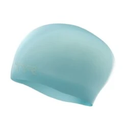 TYR Long Hair Wrinkle-free Swim Cap -Swim Gear Store lcsl light blue