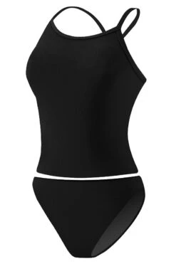 RISE Solid Workout Tankini -Swim Gear Store lgs21 front black