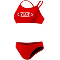 RISE Staff Poly V-Back Bikini -Swim Gear Store lgs26st red