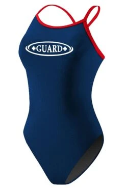 RISE Guard Poly Color Trim H-Back -Swim Gear Store lgs64gu front navy red