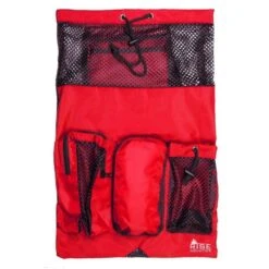 RISE Solid Mesh Equipment Bag -Swim Gear Store red black
