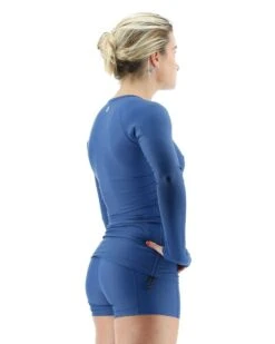 TYR Solid Long Sleeve Swim Shirt -Swim Gear Store swfnl7a solid long sleeve swim shirt slate 2