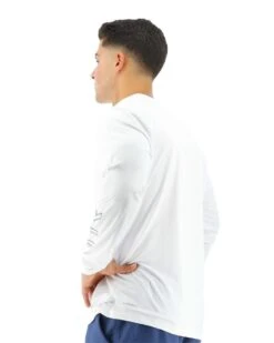 TYR Men's Long Sleeve Sun Shirt -Swim Gear Store tsmls7a mens long sleeve sunshirt white 1